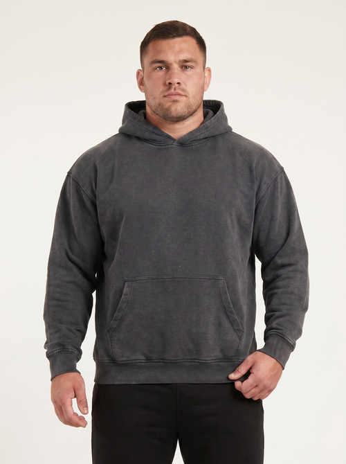 Mucky Ruck Hoodie, Washed Black, ScrumClub