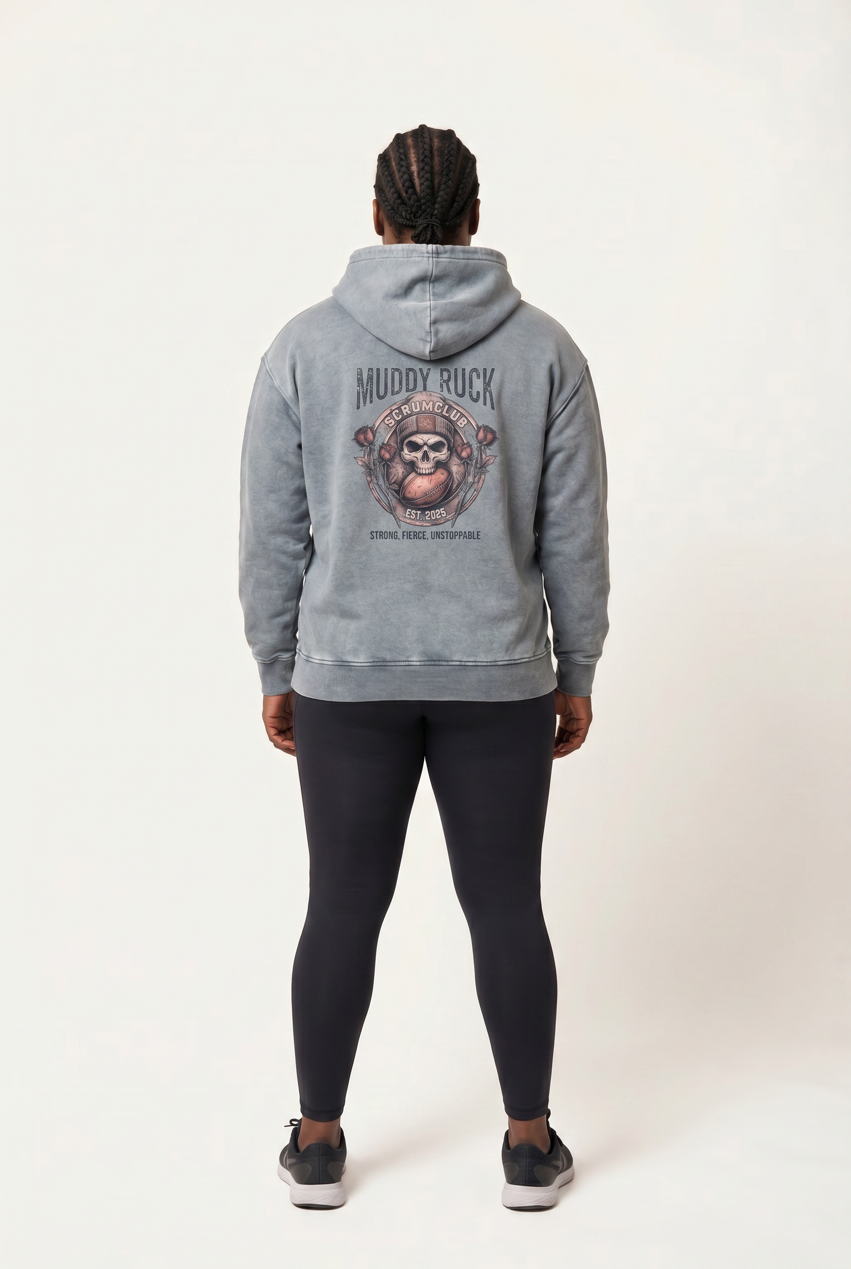 Mucky Ruck Hoodie, Washed Grey, ScrumClub