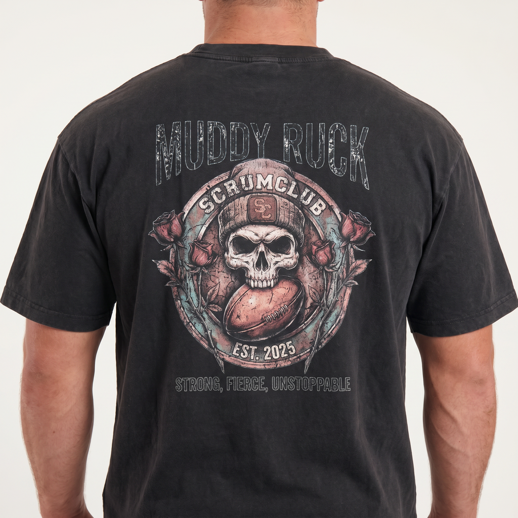 Mucky Ruck Tee, Washed Grey, ScrumClub
