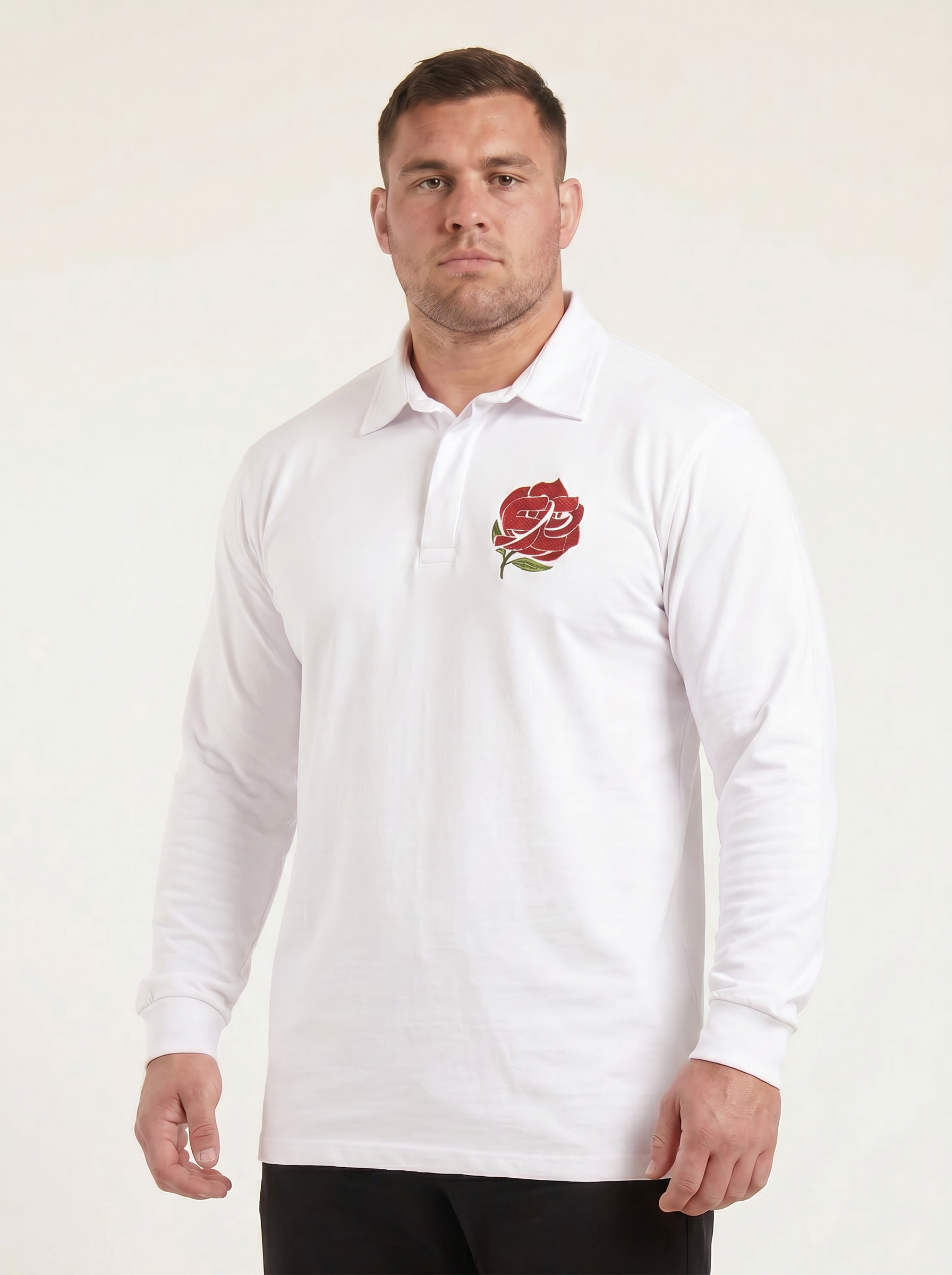 Heritage Rose Rugby Shirt, White, ScrumClub