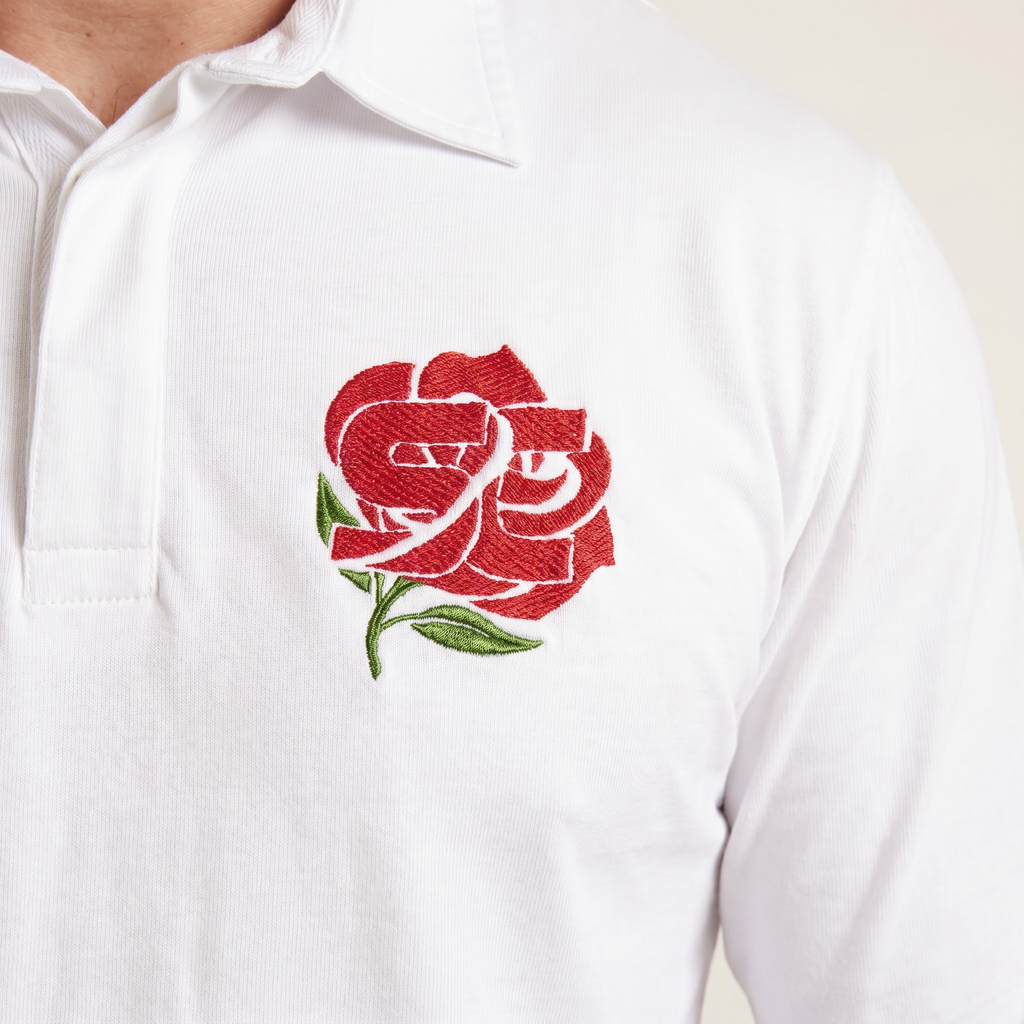 Heritage Rose Rugby Shirt, White, ScrumClub