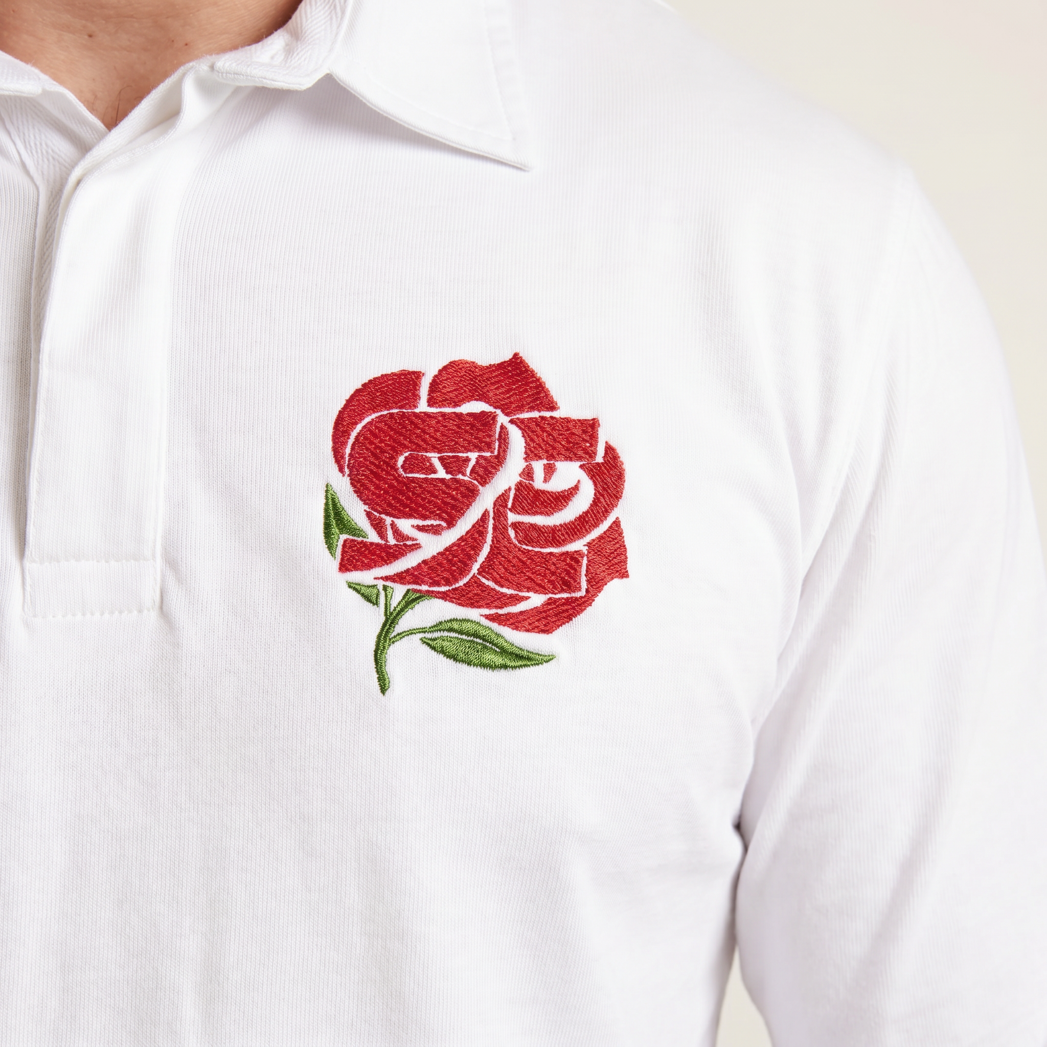 Heritage Rose Rugby Shirt, White, ScrumClub