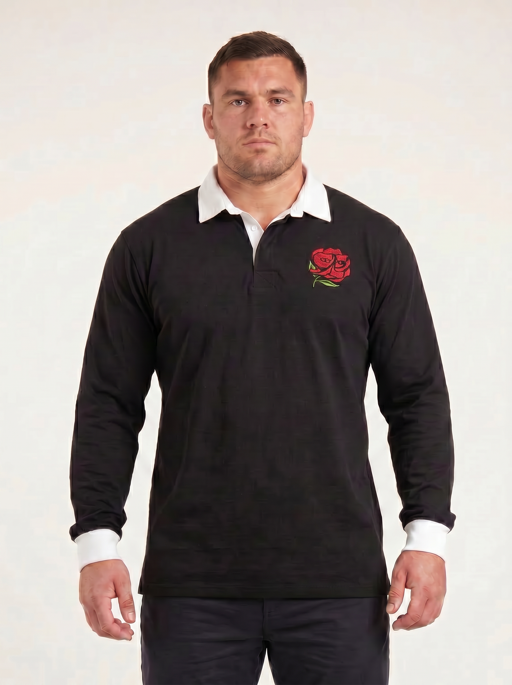 Heritage Rose Rugby Shirt, Navy, ScrumClub
