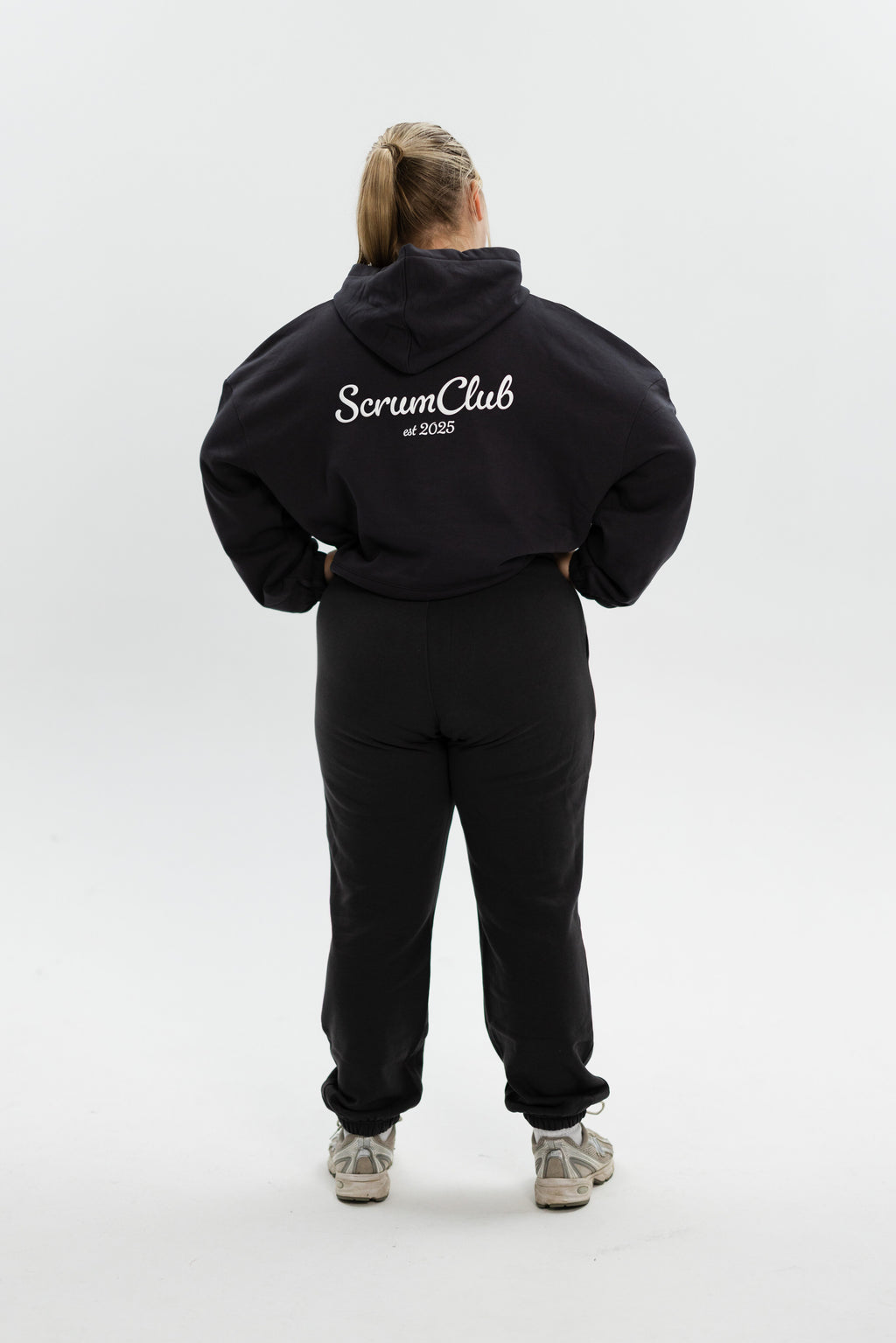 Cropped SC Hoodie charcoal - back