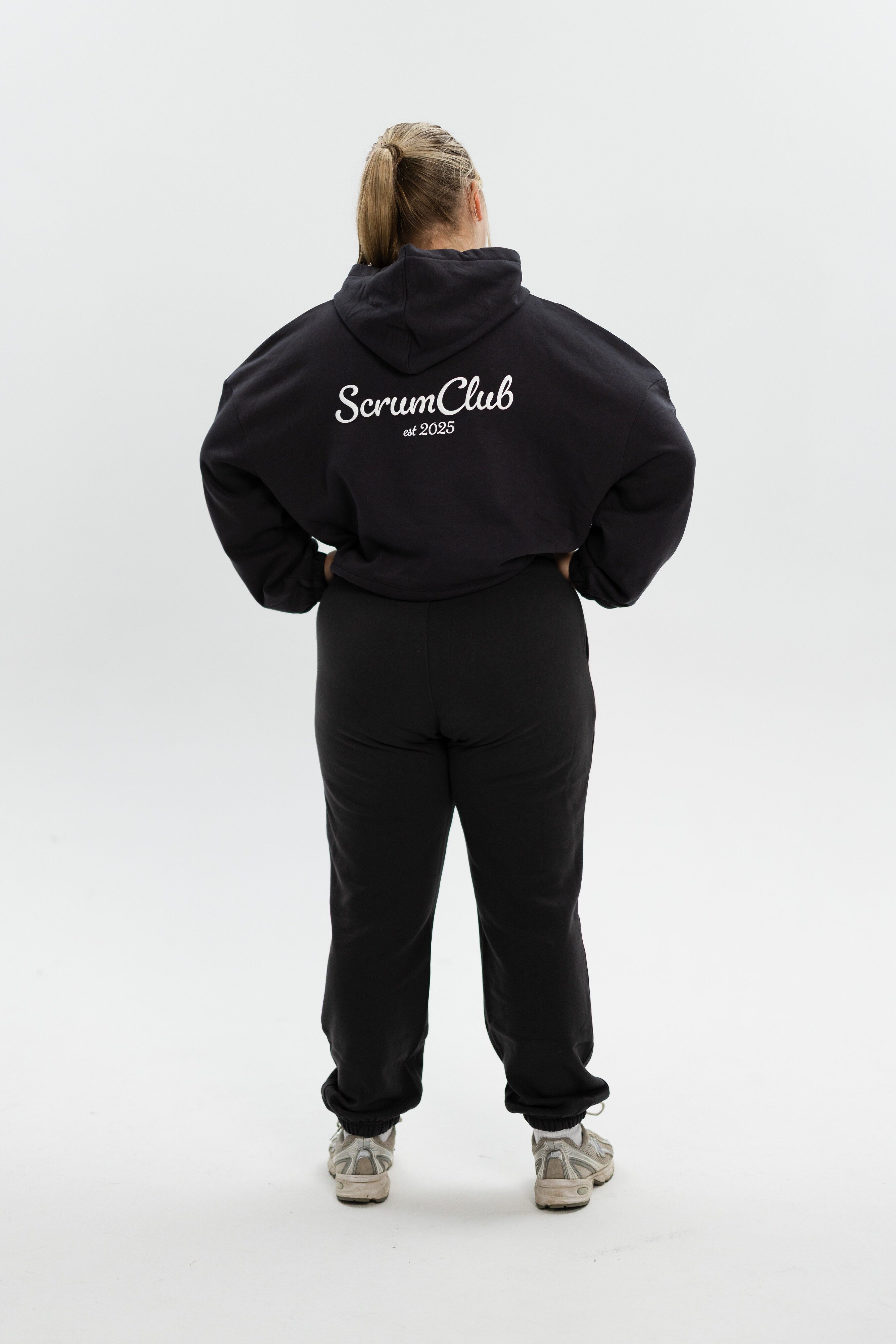 Cropped SC Hoodie charcoal - back