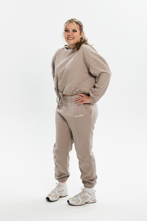 Cropped SC Hoodie stone - full length front