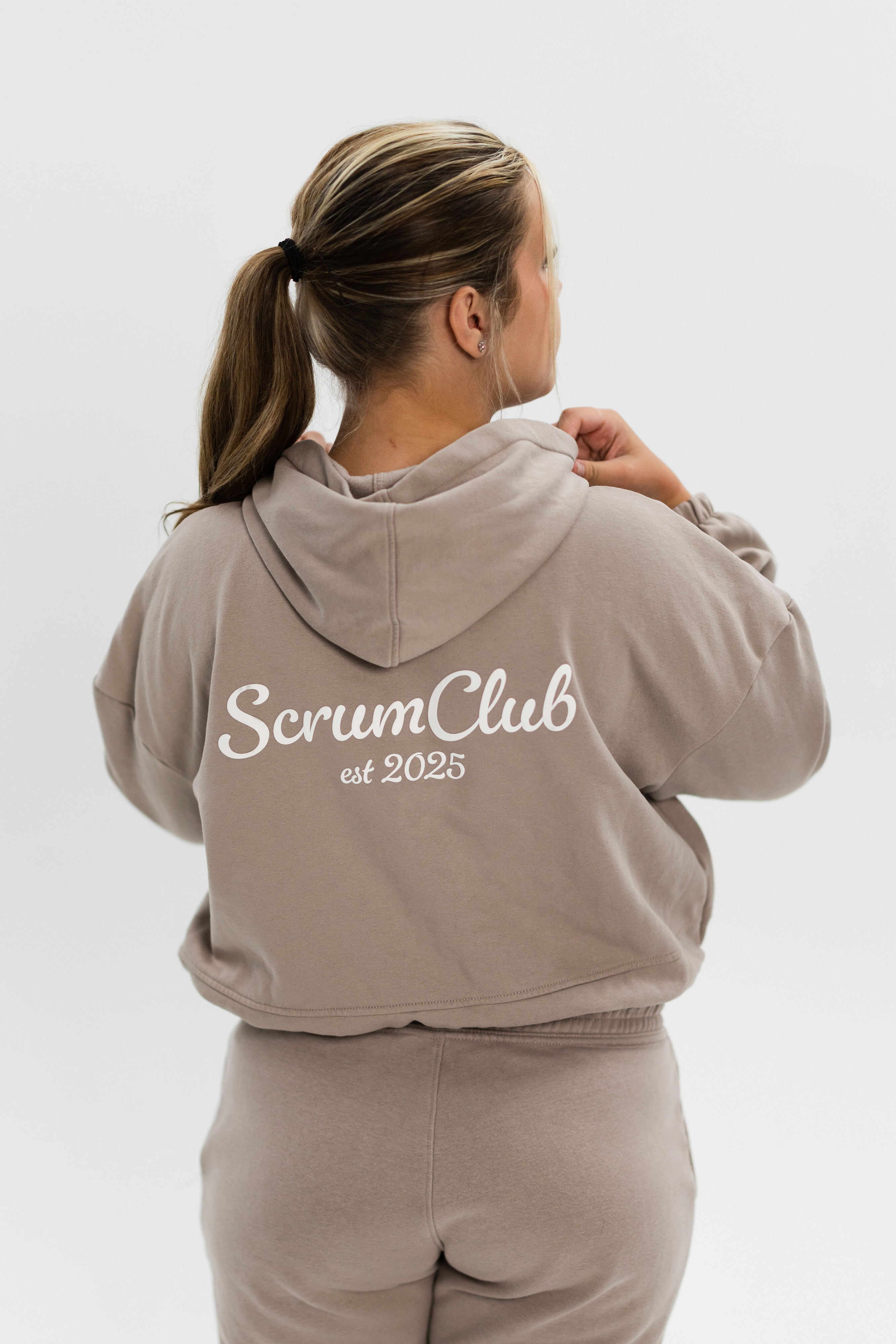 Cropped SC Hoodie stone - back logo