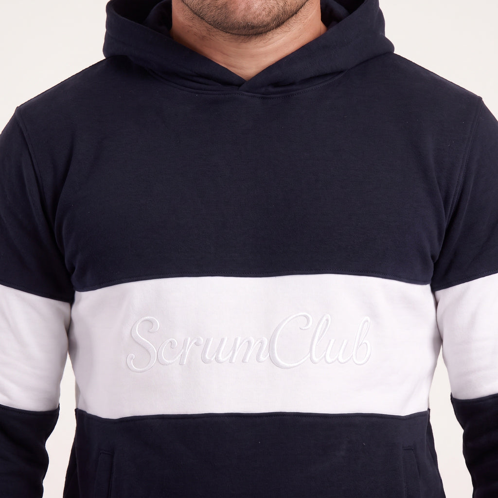 SC Tracksuit Hoodie grey and navy - chest detail