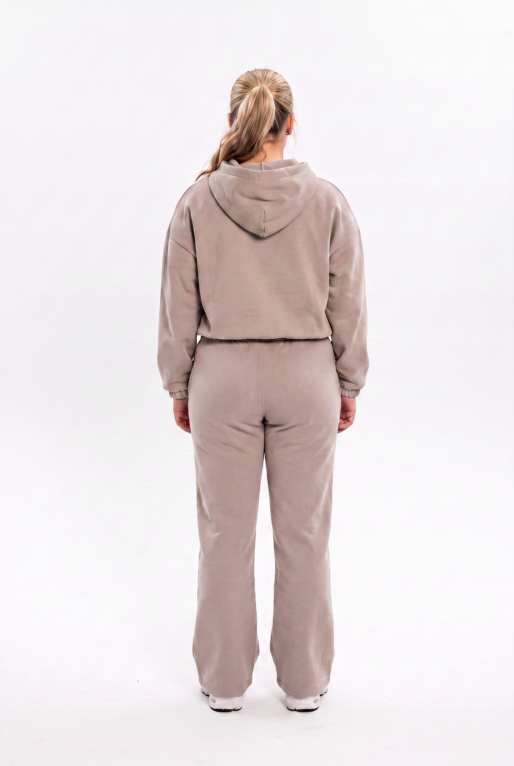 Wide-Leg Joggers stone - back