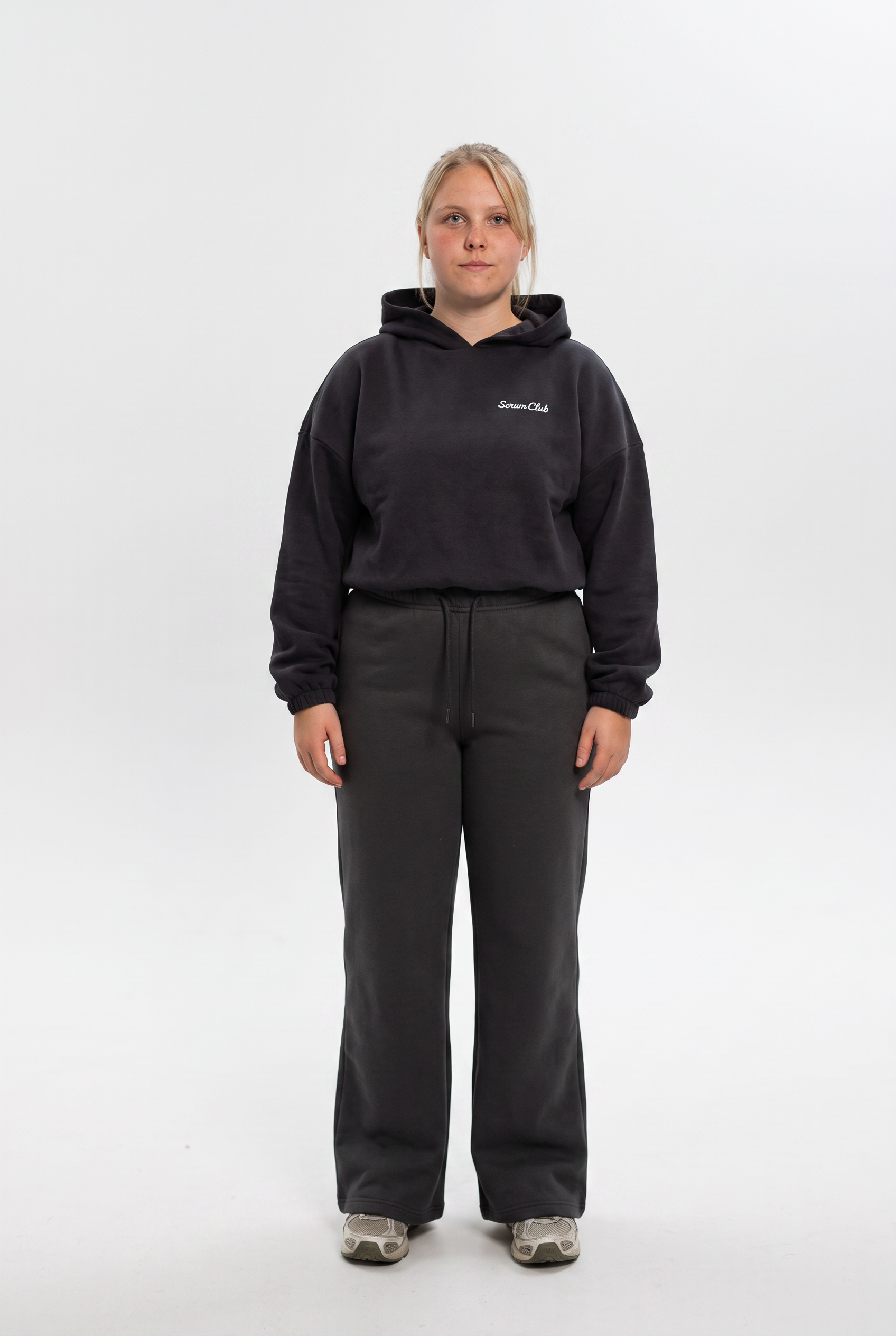 Wide-Leg Joggers charcoal - front